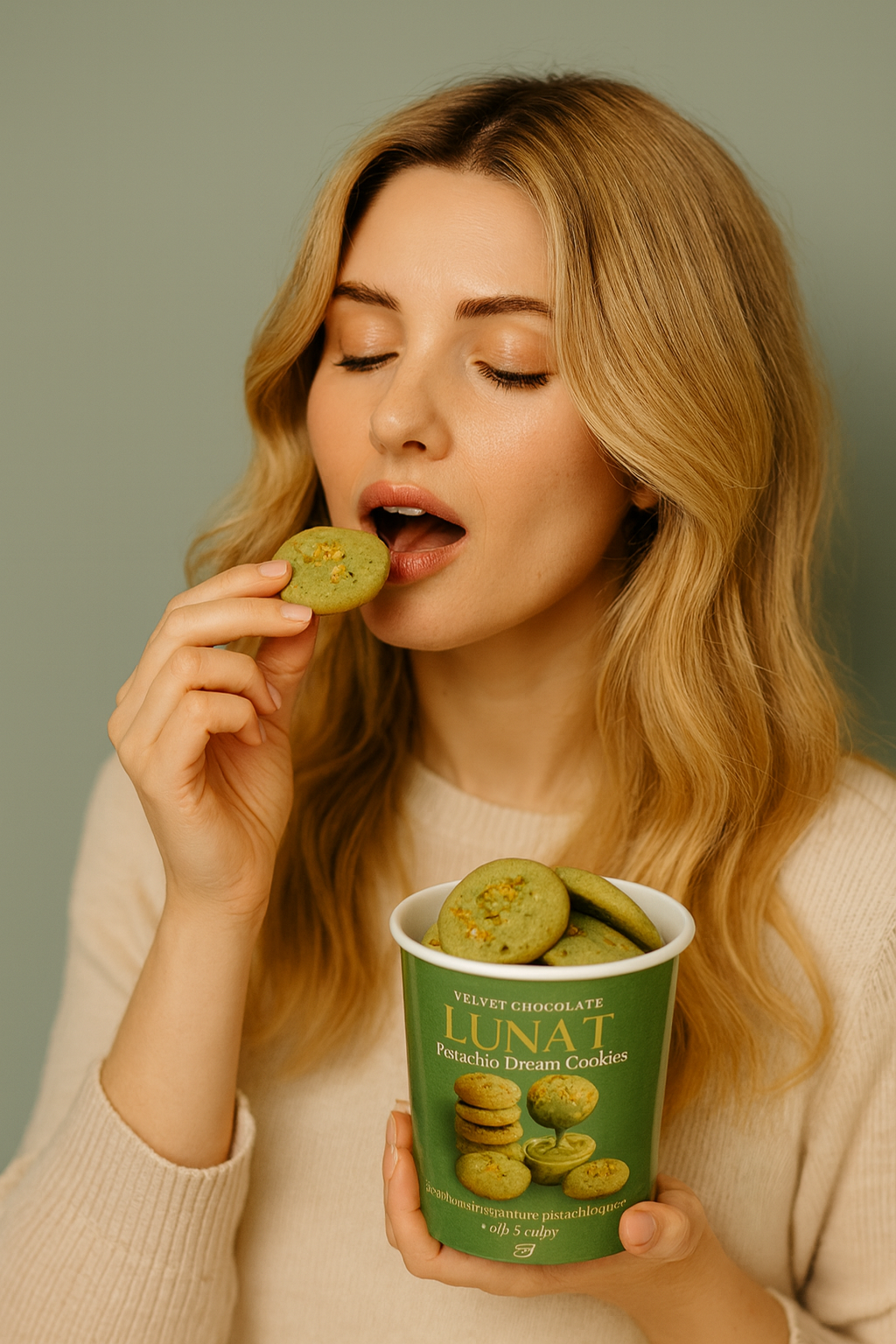 Lunat Cookies – Nut-Shaped Filled Cookies + Pistachio Cream Jar | Velvet Chocolate Gift Box